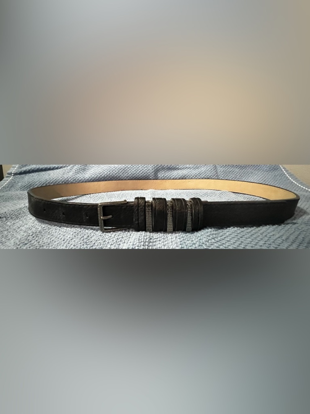 Classic Women’s Black Leather Belt with Metal Buckle